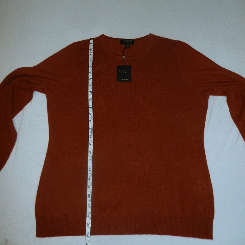 Charter Club Cashmere Long Sleeve Crewneck Sweater XL Bronze Pecan Rust NWT - Picture 6 of 14